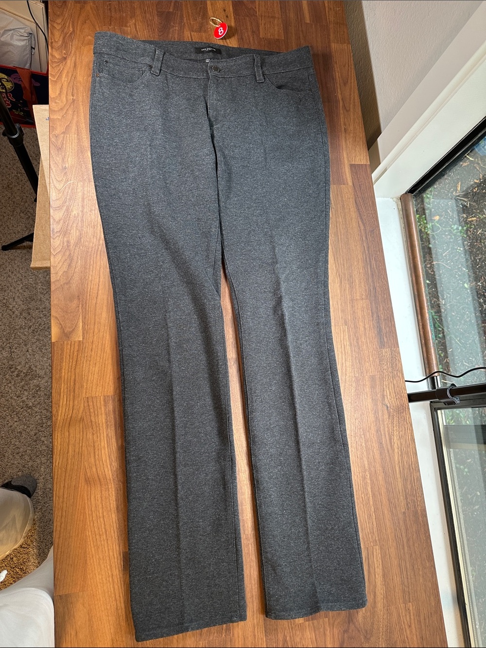 Ann Taylor Women’s 12 Tall Charcoal Gray Straight Leg Dress Pants